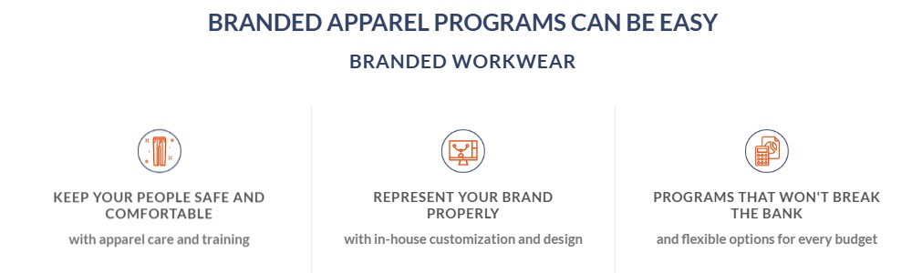 a graphic explaining the advantages of branded apparel programs