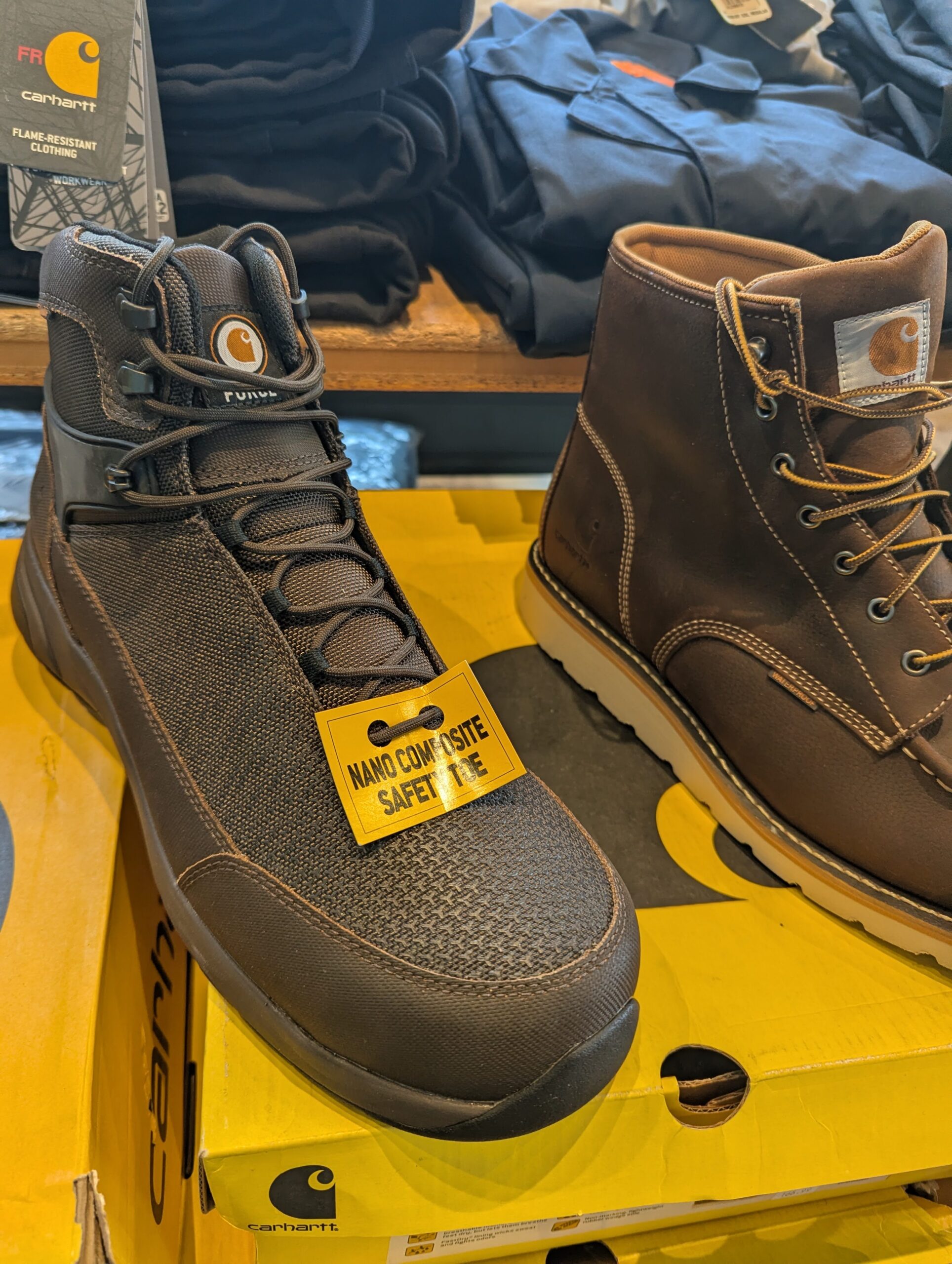 Composite toe safety work boot