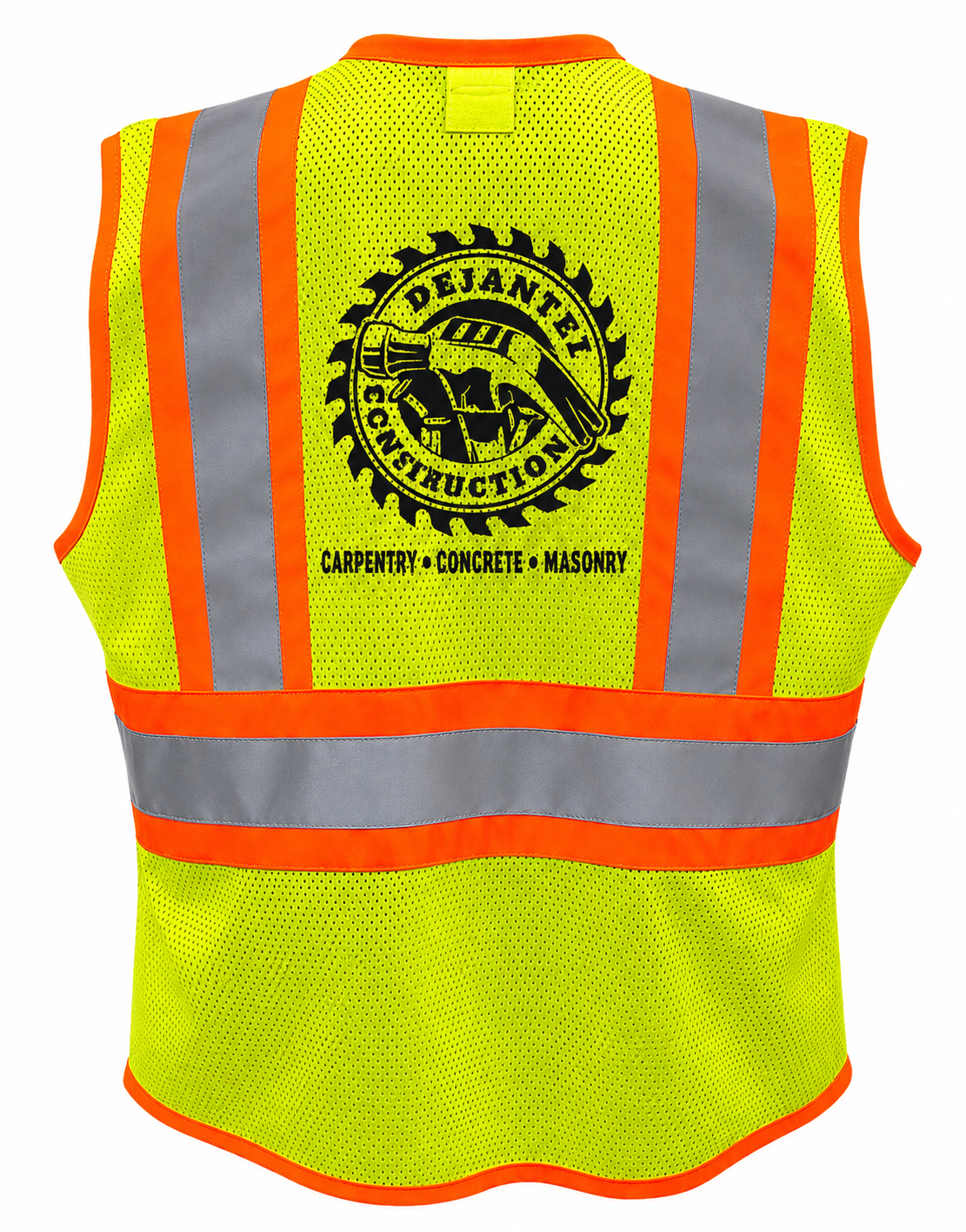 Custom screen printed high-visibility safety vest in Newark, NJ
